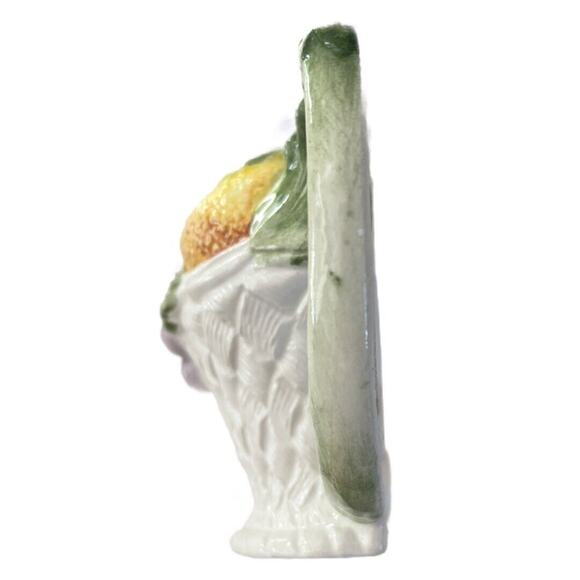 Majolica Half Teapot With Fruit Wall Hanging Made in Italy Vintage - Picture 4 of 12